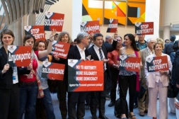 Manifestation de la GUE/NGL au Parlement européen contre l'austérité généralisée